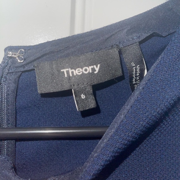 Theory Oxford Knit Sheath Dress Navy Blue Sz 4 - Picture 4 of 5